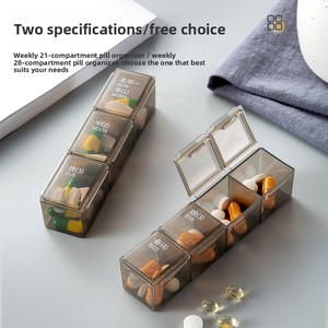 Pastillero Semanal Multicolor Cuidadosamente Seleccionado, Organizador de Pastillas Portátil para 7 Días, 21/<span class=keywords><strong>28</strong></span> Compartimentos, Almacenamiento Multicompartimento - Product Image 4