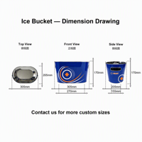 Seau à glace ovale en acier inoxydable 10L personnalisé avec logo, avec poignée, pour bière, vin, champagne, fête, bar, finition miroir, conique