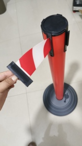 Water Sand Fillable Custom Red/Yellow Water Injection Retractable Belt Barrier Plastic <b>Post</b> Crowd Control Stanchion - Product Image 5