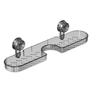 Caja de almacenamiento de cosméticos Lancome, estante esquinero ovalado de 50x30 cm con montaje por succión, estantes duraderos para baño - Product Image 4