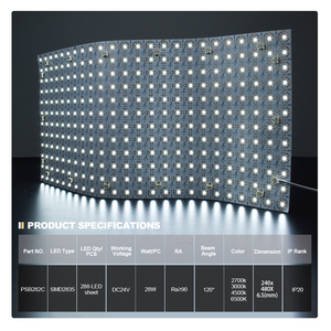 Perfect 480*240mm 2700K/3000K/ 4000K/6500K Flexible <b>LED</b> Panel Sheet DC24V Surface <b>Diffuser</b> Backlighting Sheet Panel <b>LED</b> Light - Product Image 2