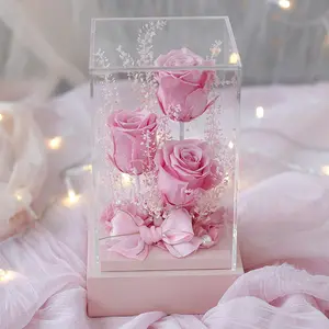 Hot Bán Valentine Của Ngày Giáng Sinh Ngày Của Mẹ Món Quà Ngày Vĩnh Cửu Mãi Mãi Hoa Hồng Bảo Quản Hoa Trong Acrylic Hộp