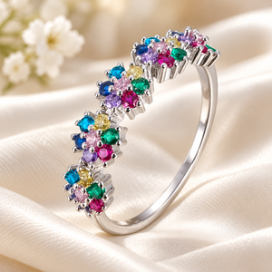 Anello Geometrico Colorato per Donne, Design Semplice per Uso Quotidiano - Product Image 4