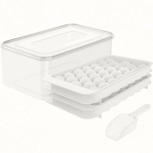 Molde para Hacer Bolas de Hielo Redondas Mini, de Plástico Libre de BPA, con Tapa y Recipiente, Pala para Hielo, Producto Más Vendido - Product Image 6