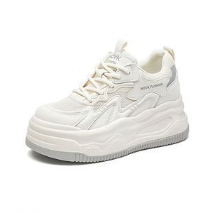 Zapatillas Blancas con Plataforma y Punta Redonda para Mujer, Novedad Primavera 2026, Estilo Sofisticado, para Aumentar la Estatura - Product Image 1