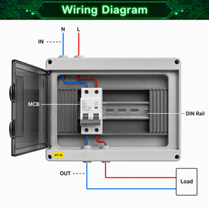 Caja de Distribución de Energía Industrial Serie HT, Plástico Impermeable IP65, 220V/400V IEC 060439-1 WNZJ HT-18 para Exteriores - Product Image 5