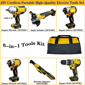 Ensemble d'outils industriels 6-en-1 : clés, forets, outils électriques pour travaux de réparation en extérieur - Product Image 2