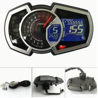 Tampilan Digital 1-4 Silinder Baru untuk Ninja 650 LCD Speedometer Tachometer Pengukur Suhu Air 12V Plastik