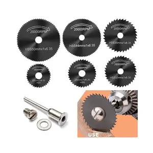 7Pcs Wood Cutting Discs Drill 25/32/50 HSS Circular Saw Blade Rotary Tool For Dremel Metal Cutter Power Tool Set