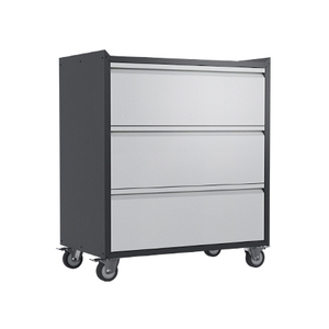 Meuble de classement mobile moderne à 3 tiroirs, texture écorce d'orange, grand rangement métallique pour la maison, le bureau et l'école - Product Image 1