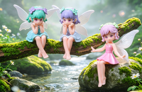 Feenmädchen Engel Prinzessin Figur mit Flügeln für Terrarium Flasche Glas Bastelset DIY Laterne Zahnkrankenpflege Kuchendekoration