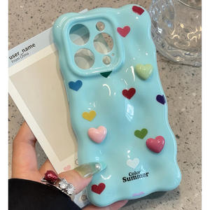 <span class=keywords><strong>Coque</strong></span> de téléphone portable 3D motif Nuages Ondulés Cœur Coloré avec découpe de précision pour Apple 17 Air, iPhone 16, 15, 14 Pro Max – Vente Flash - Product Image 4