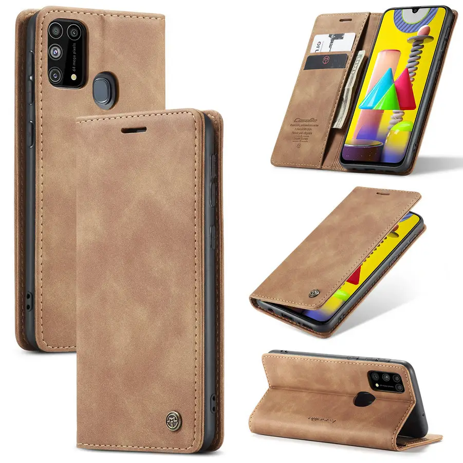 CaseMe – coque rétro pour Samsung M51, accessoires, support de téléphone portable, Design pour Samsung Galaxy M53 M30s M52, étui portefeuille en cuir