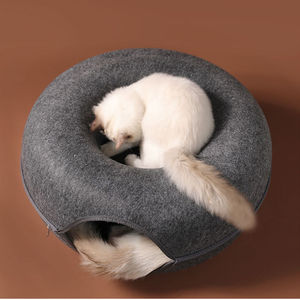 Doe Pet Petits Chiens Chiot Chats Maison <span class=keywords><strong>Panier</strong></span> Feutre Naturel Pet <span class=keywords><strong>Jouet</strong></span> Chat Tunnel Cave Lits Nid Drôle Rond Oeuf Type avec Tapis - Product Image 4