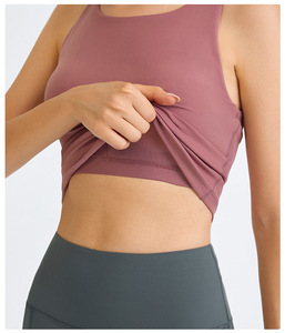 Gym Singlet U <strong>Back</strong> Neck <strong>Women</strong> Tank Tops With Pad T Shirts Crop Top for Girls Sleeveless Sport <strong>Racer</strong> <strong>Back</strong> Slimming <strong>Vest</strong> - Product Image 3