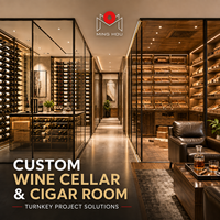 Sistema de Vinoteca Personalizado, Bodega Personalizada, Sala de Cigarros Personalizada, Residencia Privada, Soporte de Madera para Botellas de Vino, Organizador de Botellas, Proyecto de Construcción