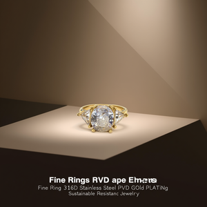 แหวนสวยงาม ทำจากสแตนเลสสตีล 316L ชุบทอง PVD ทนทาน เป็นมิตรต่อสิ่งแวดล้อม - Product Image 3