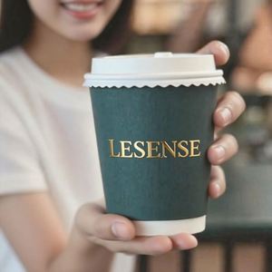 แก้วกาแฟกระดาษแบบใช้แล้วทิ้งเป็นมิตรกับสิ่งแวดล้อม พิมพ์โลโก้ได้ ฝาปิดแบบสองชั้น ขนาด 8, 12, 16 ออนซ์ พิมพ์สี CMYK - Product Image 4