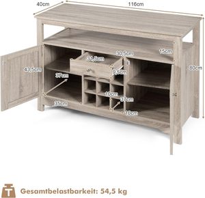 <span class=keywords><strong>Buffet</strong></span> moderne à <span class=keywords><strong>deux</strong></span> <span class=keywords><strong>portes</strong></span> Boho Farmhouse Armoire de rangement pour le vin Café Bar Meubles pour la maison Salle à manger - Product Image 1