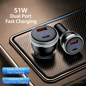 Chargeur de voiture USB, chargeur de téléphone pour voiture |   PPS33W/PD30W+QC18W <span class=keywords><strong>Total</strong></span> 51W |   Charge rapide, qualité supérieure, durable, professionnel, contrôle de température - Product Image 4