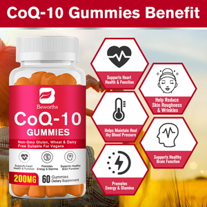 Private Label 60pcs Complément Alimentaire Antioxydant Coq10 Gummies Coenzyme <span class=keywords><strong>Q10</strong></span> Gummies pour Coeur - Product Image 3