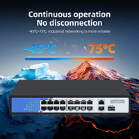 Switch Ethernet Gigabit PoE de 19 Puertos, 10/100/1000Mbps RJ45, Fabricante OEM ODM de China, 1 Año de Garantía