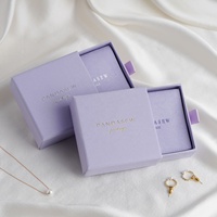 Boîte à bijoux personnalisée PandaSew avec logo, emballage cadeau, boîte en carton avec pochette en microfibre pour bijoux