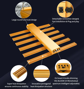 ไฟปลูกต้นไม้ LED แบบหรี่แสงได้ 4 ช่องมาตรฐาน EU/US กำลังไฟ 510 วัตต์ <span class=keywords><strong>6</strong></span> บาร์ 2.7μmol/<span class=keywords><strong>J</strong></span> ขนาด 4*4 ฟุต ขายส่งจากโรงงาน - Product Image 3
