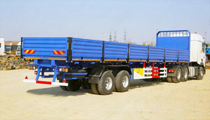 Semi-remorque en acier robuste avec parois latérales amovibles, capacité de charge de 60 tonnes, pour le transport logistique en Ouzbékistan et en Russie - Product Image 2