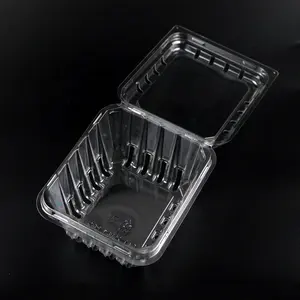 Caja de plástico desechable para fruta, contenedor, bandeja para fruta, embalaje de concha de ampolla transparente, rectangular plegable para mascotas - Product Image 1