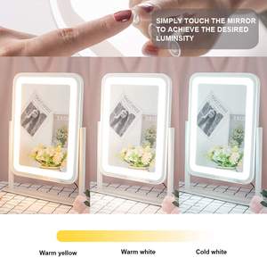 <span class=keywords><strong>Espejo</strong></span> de Vanidad LED Personalizado con Luz, Estilo Circular, Rotación de 360 Grados, para Tocador o Mesa de Maquillaje Compacta - Product Image 4