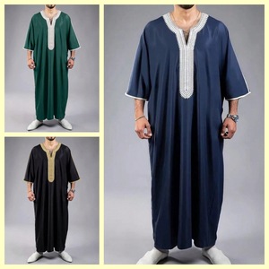 <span class=keywords><strong>Djellaba</strong></span> pour homme de style marocain avec broderie, robe islamique Thobe pour musulman, petit MOQ - Product Image 2