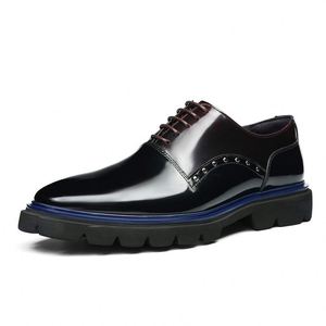 Zapatos de Vestir de Cuero Genuino para Hombre, de Lujo, Formales, para Boda, Casuales, de Oficina, con Plantilla Desmontable, Transpirables y Cómodos, con Punta Cuadrada - Product Image 6
