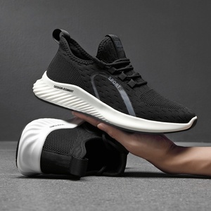 Chaussures décontractées pour hommes, nouvelle version coréenne d'automne, chaussures en mesh respirantes, chaussures de sport, chaussures à bout rond noires, chaussures tendance pour hommes - Product Image 3