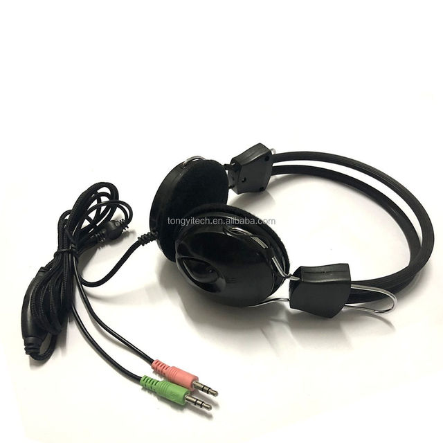 Office On-the-Ear Audio Headphones with 3.5mm Interface and Mic Mini Jack Plug Computer Headset