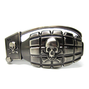 Hebilla de Cinturón con Diseño de Calavera y <span class=keywords><strong>Granada</strong></span> <span class=keywords><strong>3D</strong></span>, Estilo Punk Rock Occidental, Aleación de Zinc Resistente, Sin Níquel, con Recubrimiento Antioxidante - Product Image 5