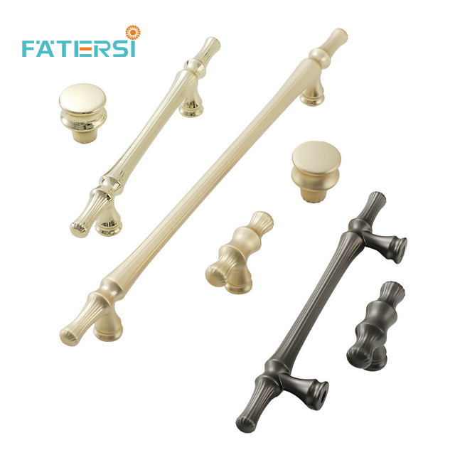 Luxury High Quality Bathroom Hardware Cabinet Door Knurled/Fluted Grip Cabinet Pull Handle Knob