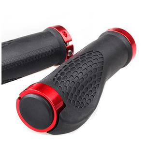 Puños para manillar de bicicleta de 25,4 mm de aleación de aluminio antideslizantes para bicicletas de montaña, color rojo y negro - Product Image 1