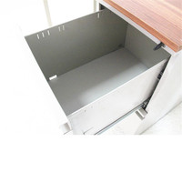 Bureau de travail individuel moderne personnalisé, mobilier de bureau à domicile, table d'ordinateur en acier métallique avec deux tiroirs, matériau en panneau de bois