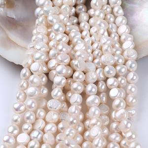 Perlas Sueltas de Agua Dulce Naturales Barrocas con Orificio Lateral, Color Blanco Perla, 3-4-5-6-7-8-9-10 mm, Hilo de Perlas Dispersas con Luz en Dos Caras - Product Image 4