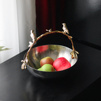 Hotel Fruitdienblad Op Maat Lichte Luxe Zilveren Roestvrijstalen Ronde Fruitschaal Voor Huishoudelijk Fruit