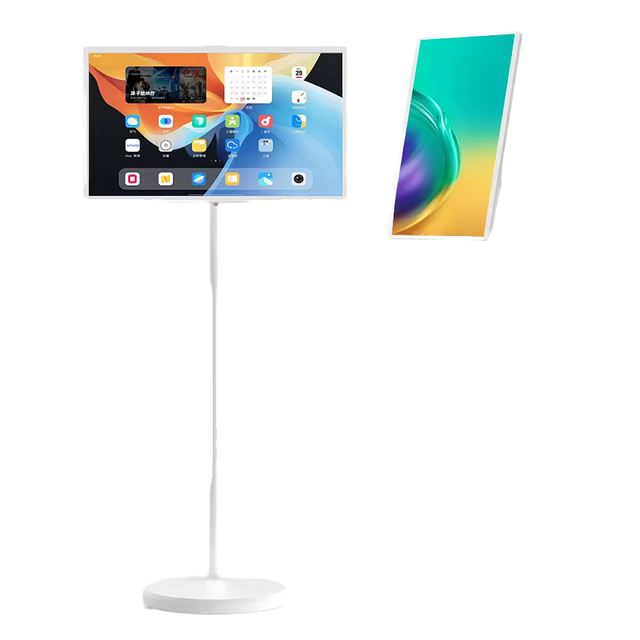 32" Portable Outdoor Touch TV 4K Full HD, Rechargeable Built-in Battery Movable Smart Screen with Movable Rolling Base