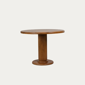Table à manger ronde en bambou, style nordique et français, moderne, simple, lignes épurées, rétro, pour salon et salle à manger. - Product Image 1