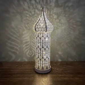 2023 Metalen Ambachten Holle Led Lampen En Lantaarns Decoratieve Kamp Sky Marokaanse Ramadan Lantaarn Voor Eid Mubarak Ramadan Decoraties