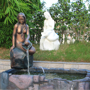 Statue de <span class=keywords><strong>sirène</strong></span> grandeur nature en fibre de verre pour jardin et cour arrière, sculpture de <span class=keywords><strong>sirène</strong></span>, fontaine d'eau - Product Image 6
