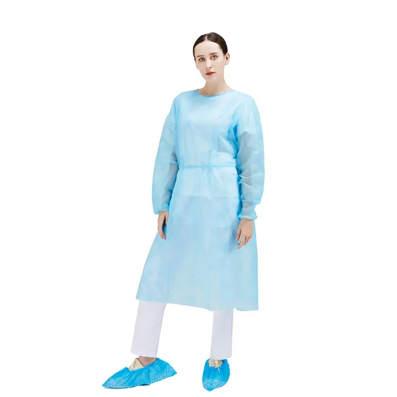 nonwoven isolation gown disposable for medical with elastic cuff