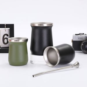 Vaso de Café Portátil con Aislamiento al Vacío de Acero Inoxidable de 8oz con Diseño Martillado - Product Image 1