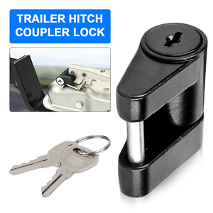 Verrou de remorque en alliage de zinc CZC noir, connecteur universel pour attelage de camion avec clés pour la sécurité de la remorque - Product Image 2