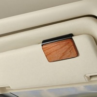 Diffuseur d'arômes en bois pour voiture, à clipser sur pare-soleil, parfum ambre, longue durée, forme poire, PARFUM