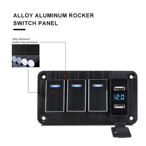 <span class=keywords><strong>4</strong></span> गैंग एल्यूमीनियम/धातु वाटरप्रूफ रॉकर स्विच पैनल के साथ 12 वी/24 वी डीसी नौकाओं के लिए <span class=keywords><strong>4</strong></span>.8a डुअल यूएसबी चार्जर वोल्टमीटर के साथ - Product Image 3